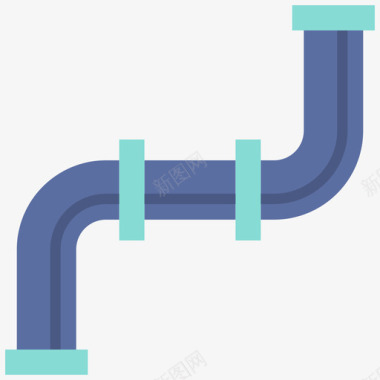 管道变型管道工39扁平图标