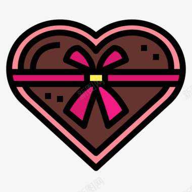 巧克力爱情和情人节6线性颜色图标