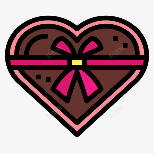 巧克力爱情和情人节6线性颜色svg_新图网 https://ixintu.com 巧克力 爱情 情人节 线性 颜色