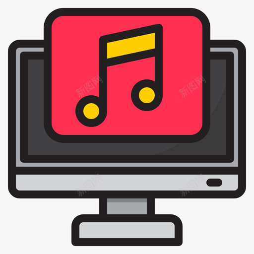 音乐计算机应用4线性颜色svg_新图网 https://ixintu.com 音乐 计算机 应用 线性 颜色