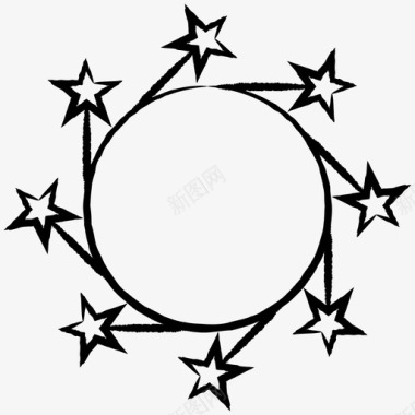 星星装饰圆形图标