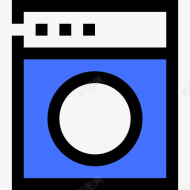 洗衣机电子零件蓝色图标