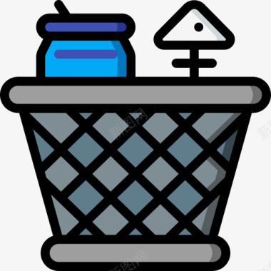垃圾箱垃圾桶7线性颜色图标