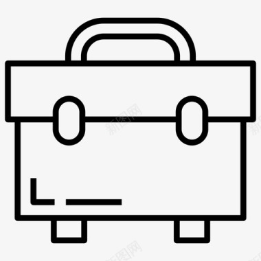 公文包手提箱工具集线向量图标图标