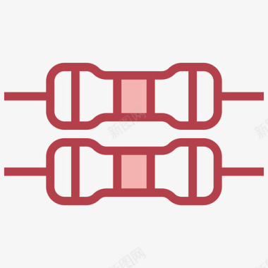 电阻器电子元件4红色图标