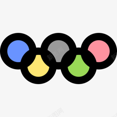 奥林匹克运动会冬季101线性颜色图标