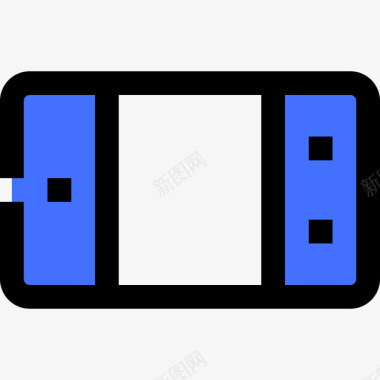 游戏机电子零件蓝色图标