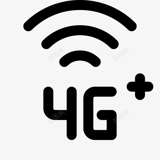 4gPlus电话和手机1台线性svg_新图网 https://ixintu.com 4g Plus 电话 手机 1台 线性