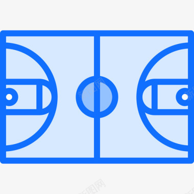 球场篮球49蓝色图标