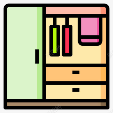 衣柜家具装饰10线颜色图标
