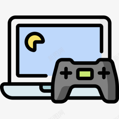 游戏电脑功能2线性颜色图标