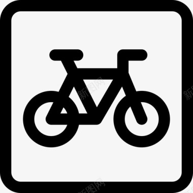 自行车交通标志34线形图标