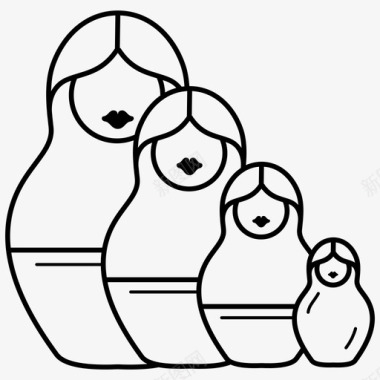 俄罗斯筑巢娃娃种族母系图标