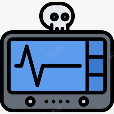 心电图葬礼54彩色图标