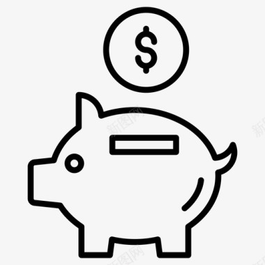 小猪银行储蓄钱庄钱箱图标