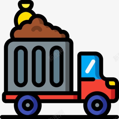 垃圾车垃圾7线颜色图标