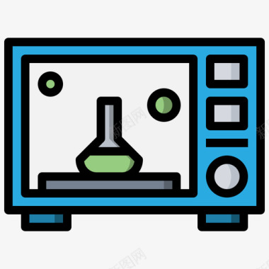 烤箱实验室57线性颜色图标