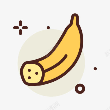 香蕉水果29线形颜色图标