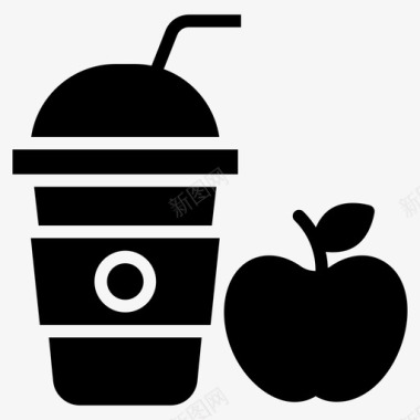 苹果汁饮料清爽饮料图标