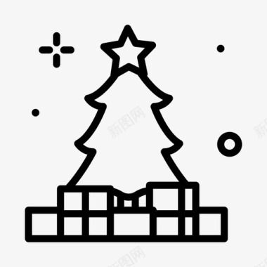 圣诞树309直线型图标