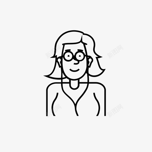 女人戴眼镜耳机耳机音乐svg_新图网 https://ixintu.com 耳机 女人 戴眼镜 音乐 各种各样