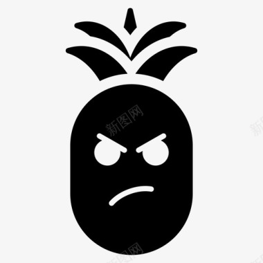 悲伤的菠萝脸表情符号情绪图标