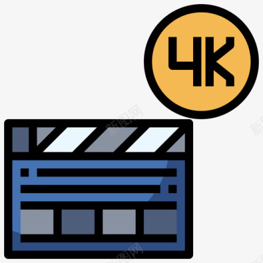 4k电影视频制作22线性彩色图标