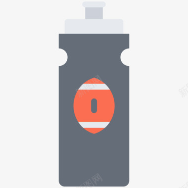 水瓶美式足球31扁平图标