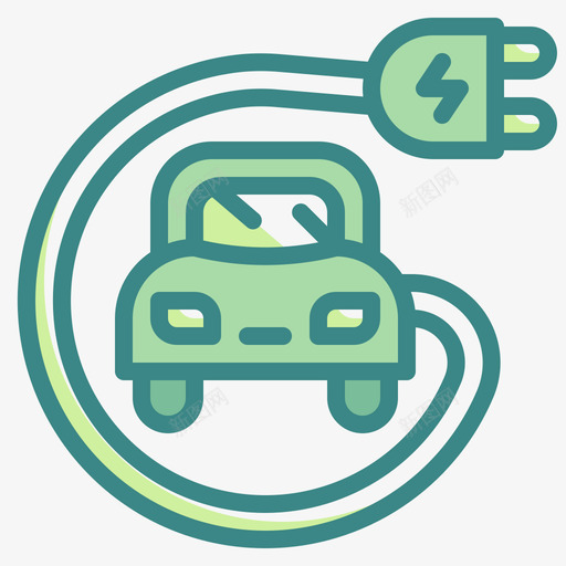 电动汽车创新可再生能源双色调svg_新图网 https://ixintu.com 电动汽车 创新 可再 再生 能源 双色 色调