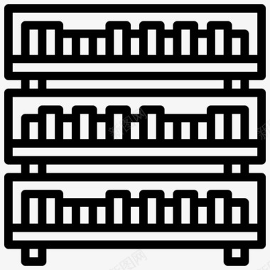 书架家庭和生活36线性图标