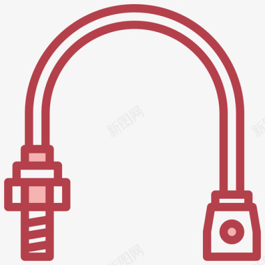 Vga电缆电子元件4红色图标