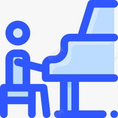 钢琴电影11蓝色图标
