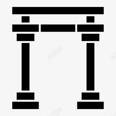 门建筑塔图标