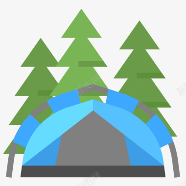 帐篷冒险和极限1平坦图标