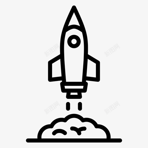 火箭发射太空207直线svg_新图网 https://ixintu.com 火箭 发射 太空 直线