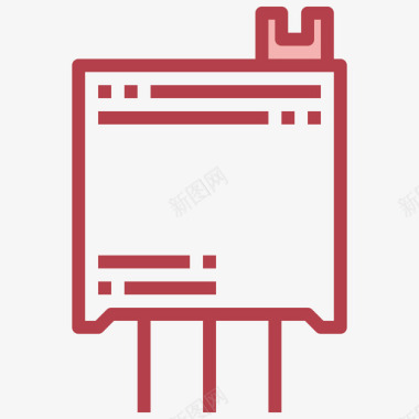 电阻器电子元件4红色图标
