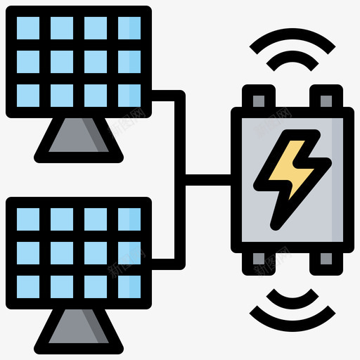 太阳能电池板智能技术26线性颜色svg_新图网 https://ixintu.com 太阳能 电池板 智能 技术 线性 颜色