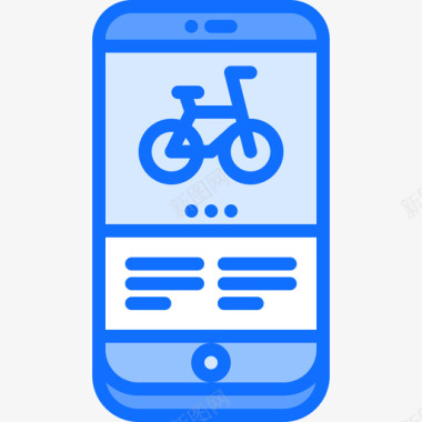 智能手机39号自行车蓝色图标