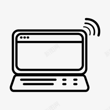 连接互联网笔记本电脑在线图标