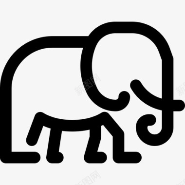 大象野生动物4直系图标