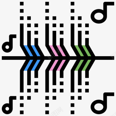 节拍edm6线性颜色图标