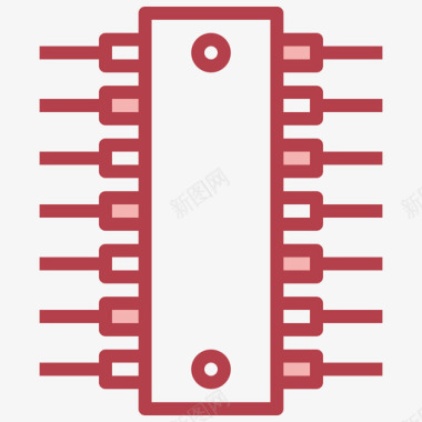 Cpu电子元件4红色图标