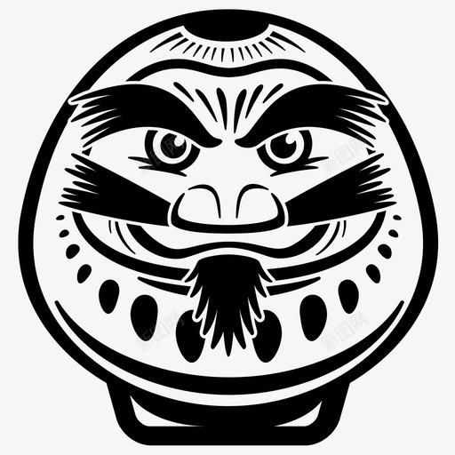 daruma娃娃beard日本svg_新图网 https://ixintu.com daruma 娃娃 日本 beard lucky papier mache