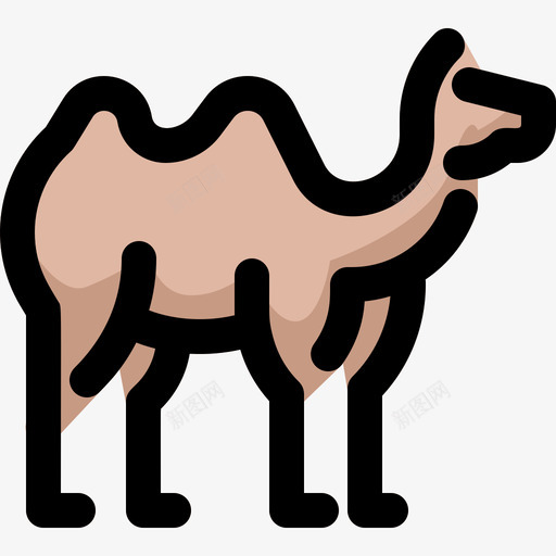 骆驼野生动物7线形颜色svg_新图网 https://ixintu.com 骆驼 野生动物 线形 颜色