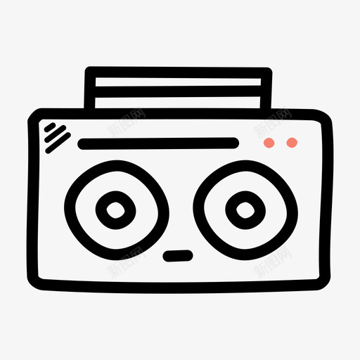 音箱听音乐svg_新图网 https://ixintu.com 音箱 音乐 播放器 收音机 海滩 涂鸦