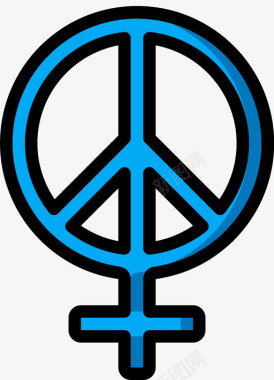 和平妇女节56线性颜色图标