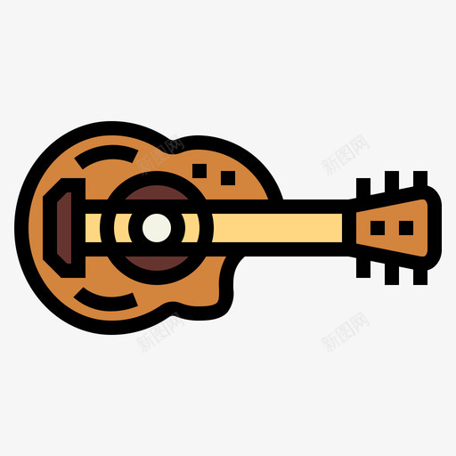 吉他和平8线性颜色svg_新图网 https://ixintu.com 吉他 和平 线性 颜色