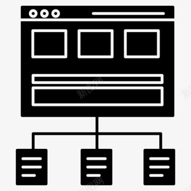 数据共享数据分析web服务图标