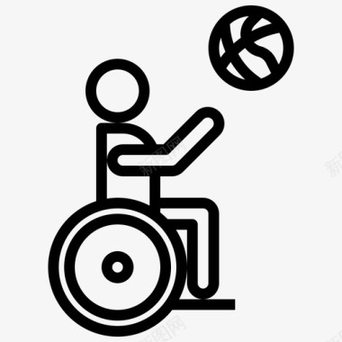 轮椅篮球残疾6直系图标