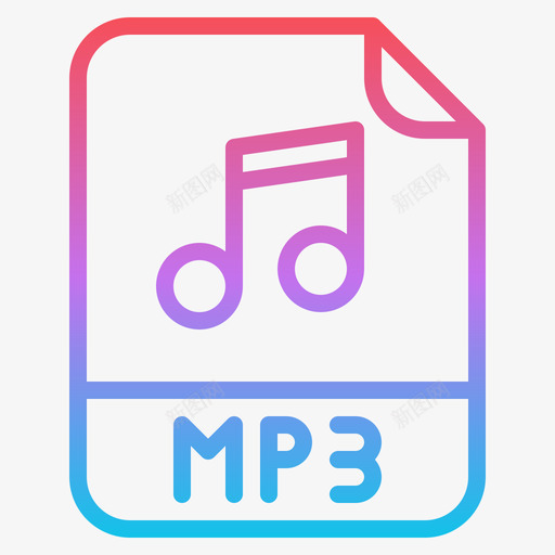 Mp3文件扩展名1渐变svg_新图网 https://ixintu.com Mp3 文件 扩展名 渐变